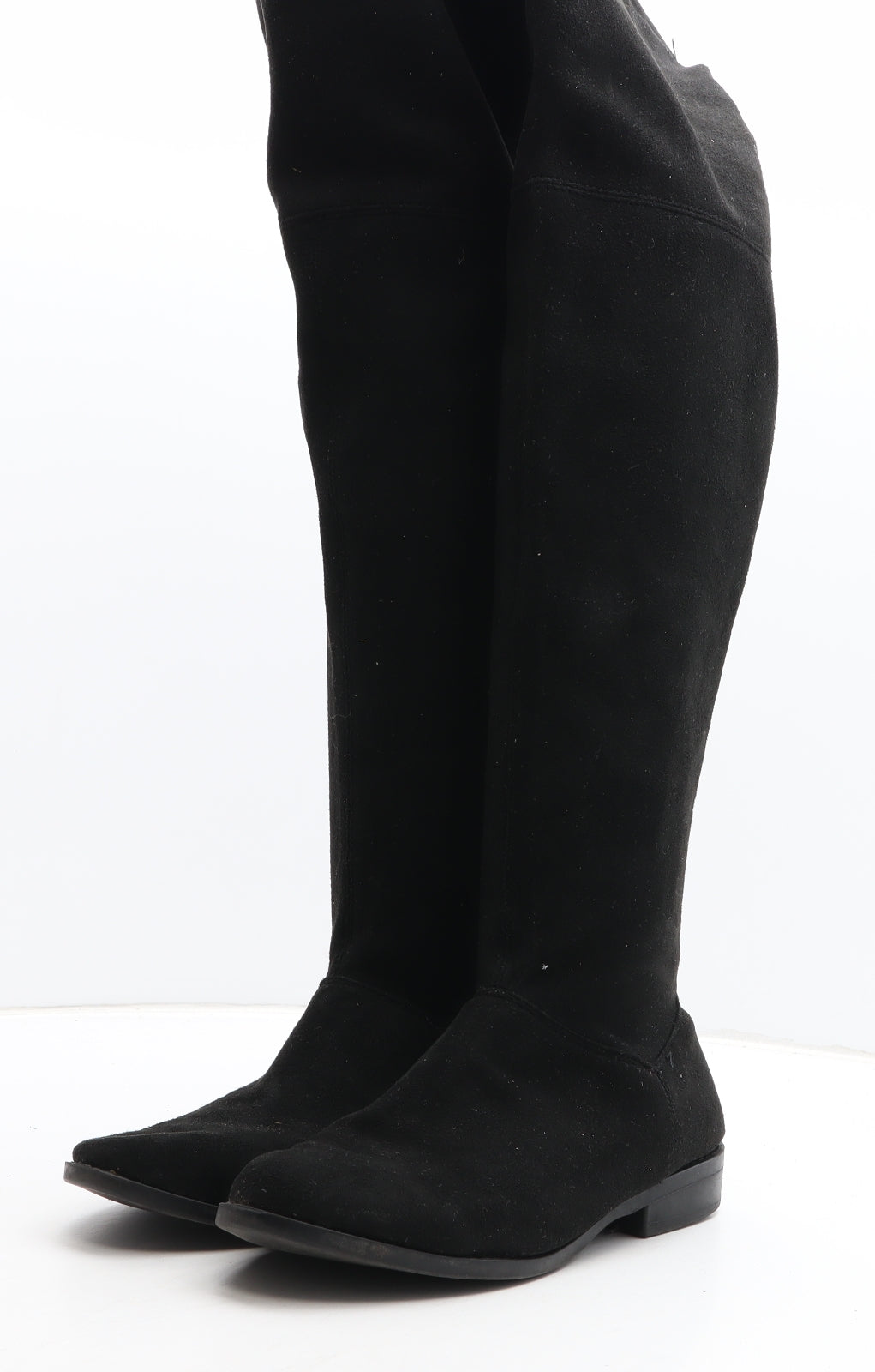 Preworn Womens Black Synthetic Bootie Boot UK