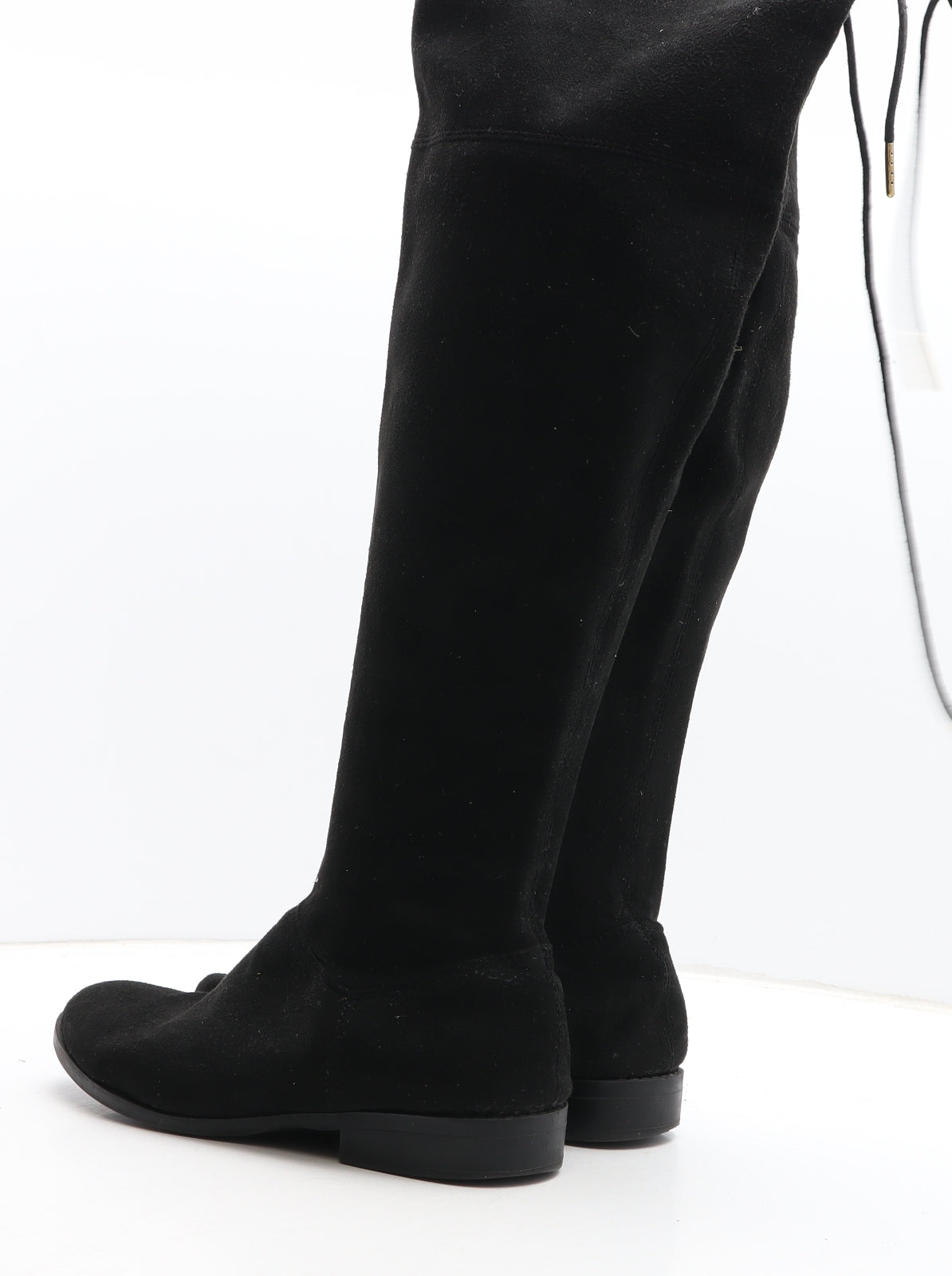 Preworn Womens Black Synthetic Bootie Boot UK