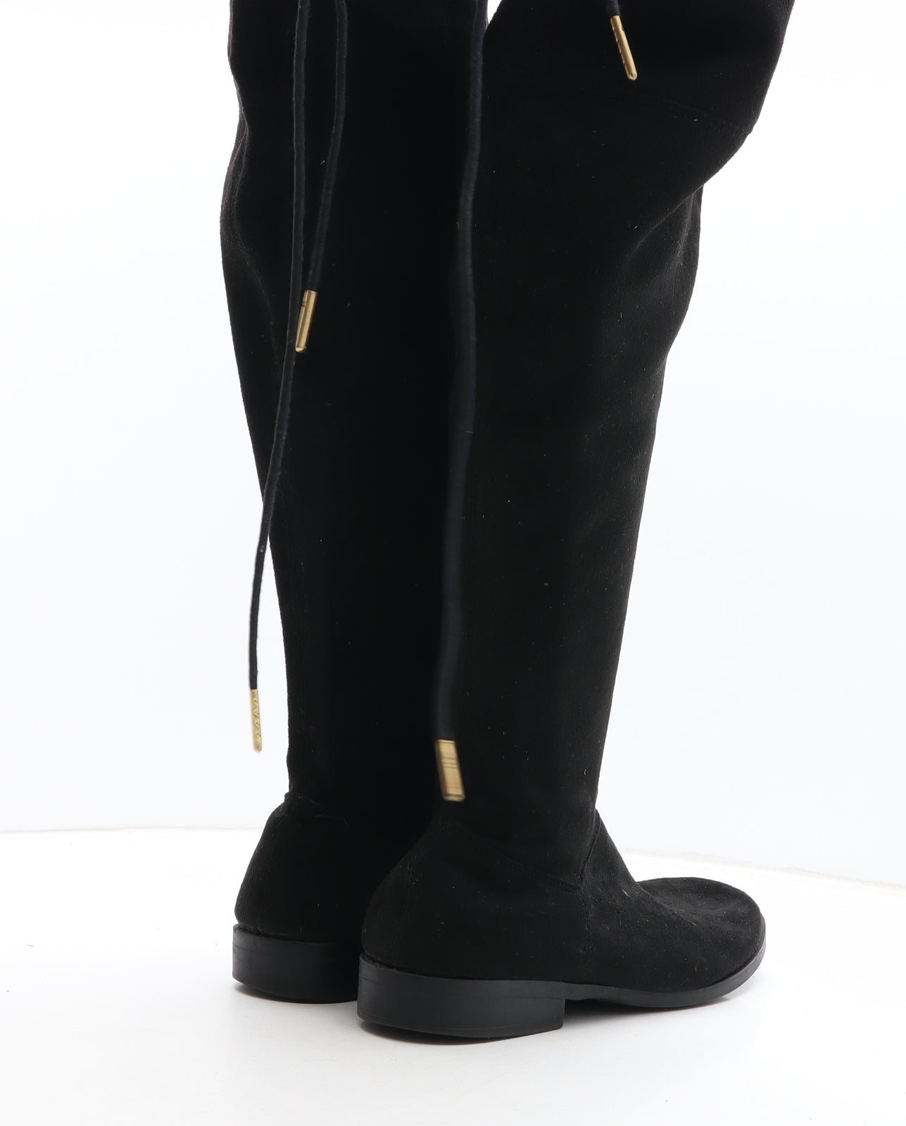 Preworn Womens Black Synthetic Bootie Boot UK