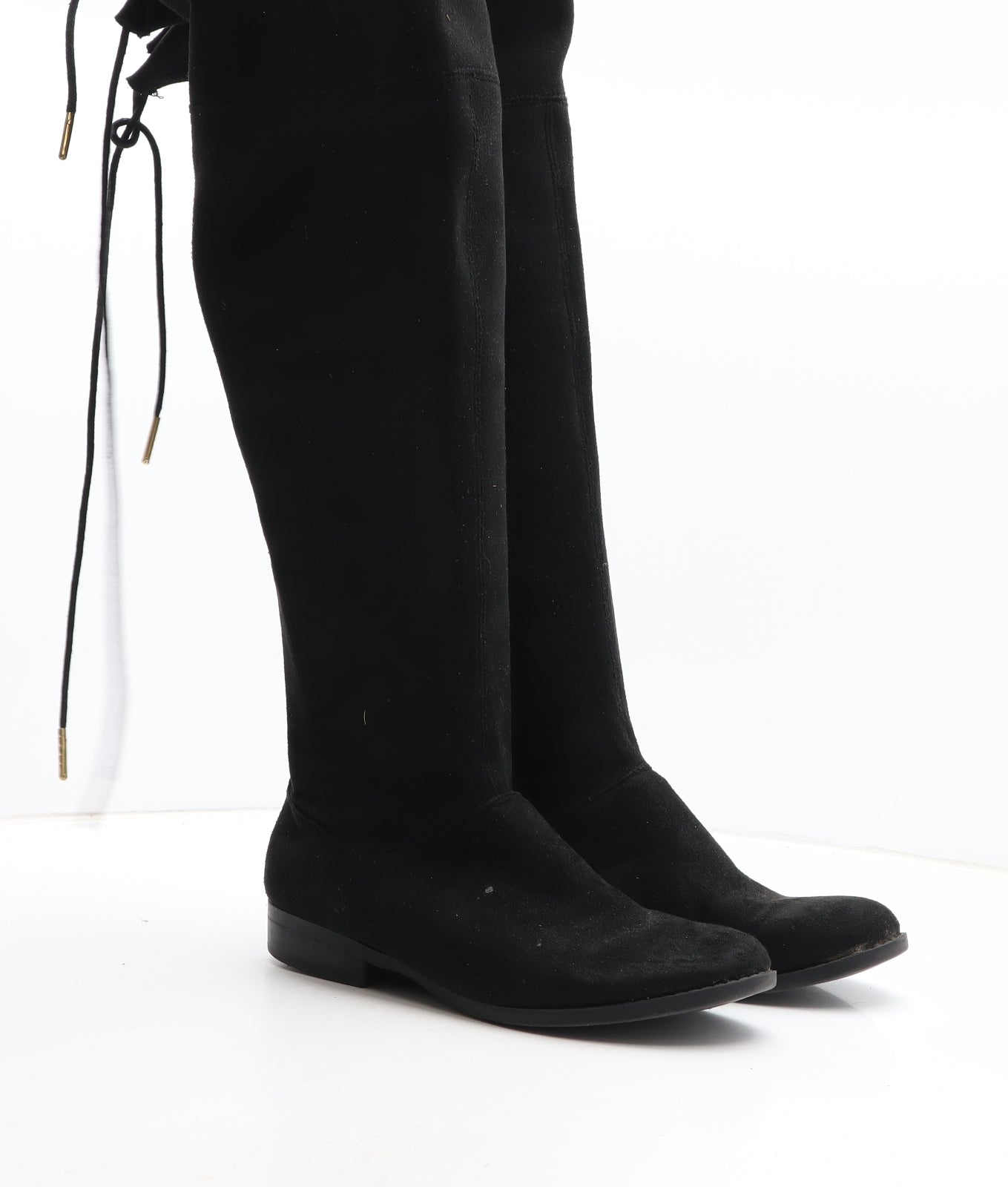 Preworn Womens Black Synthetic Bootie Boot UK