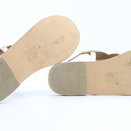 Miso Womens Multicoloured Geometric Leather Thong Sandal UK