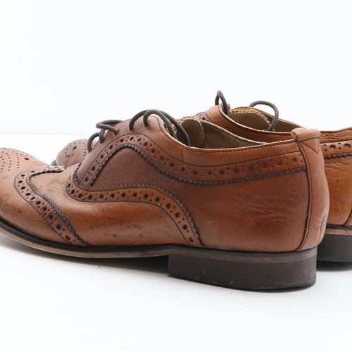 Ikon Mens Brown Leather Brogue Dress UK 12