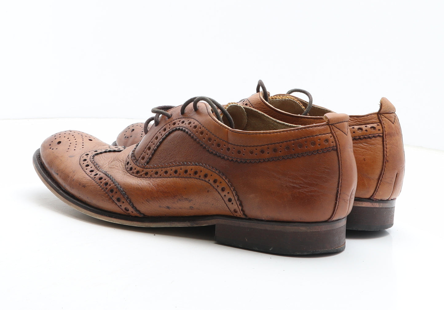 Ikon Mens Brown Leather Brogue Dress UK 12