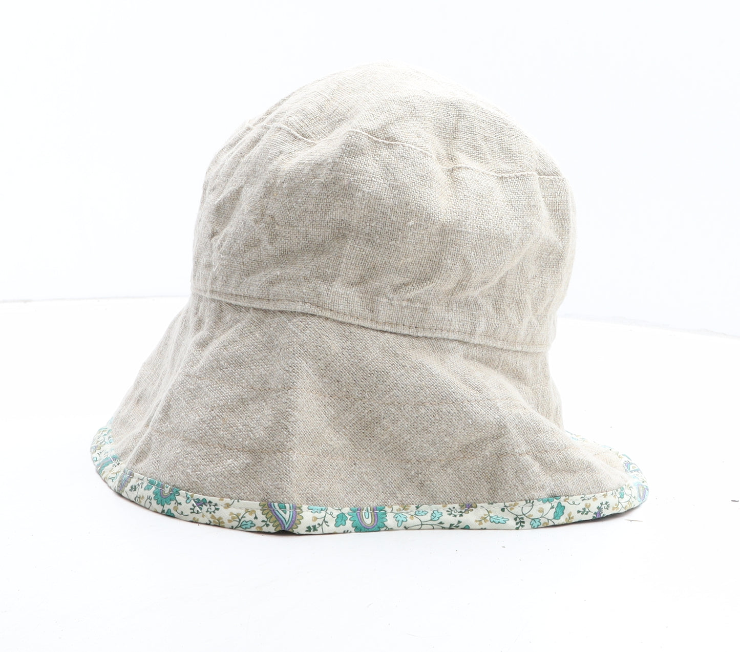Peak And Brim Womens Beige Paisley Polyester Bucket Hat One Size