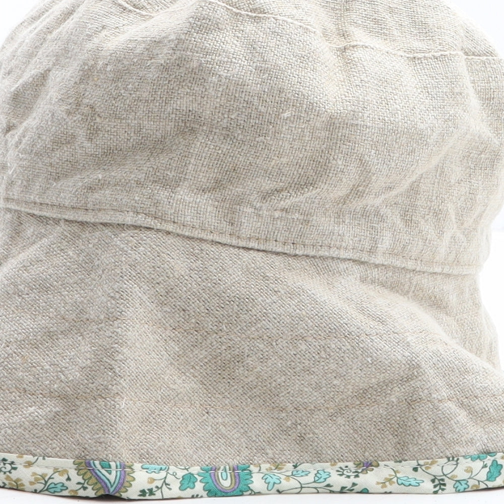 Peak And Brim Womens Beige Paisley Polyester Bucket Hat One Size