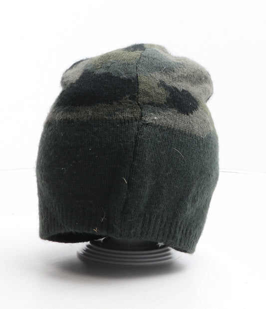 Primark Mens Green Camouflage Acrylic Beanie Size M