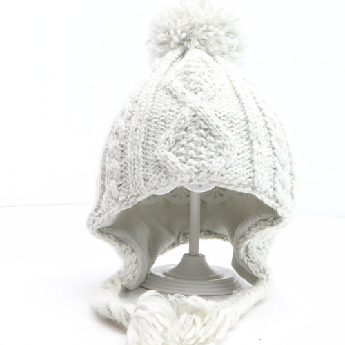H&M Girls Grey Acrylic Winter Hat One Size - UK Size 4-8 Years