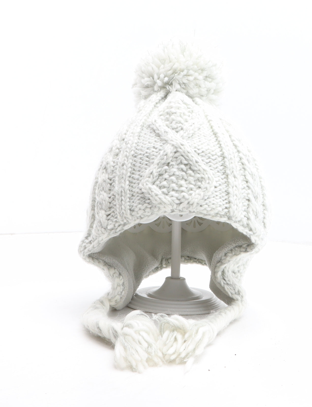 H&M Girls Grey Acrylic Winter Hat One Size - UK Size 4-8 Years