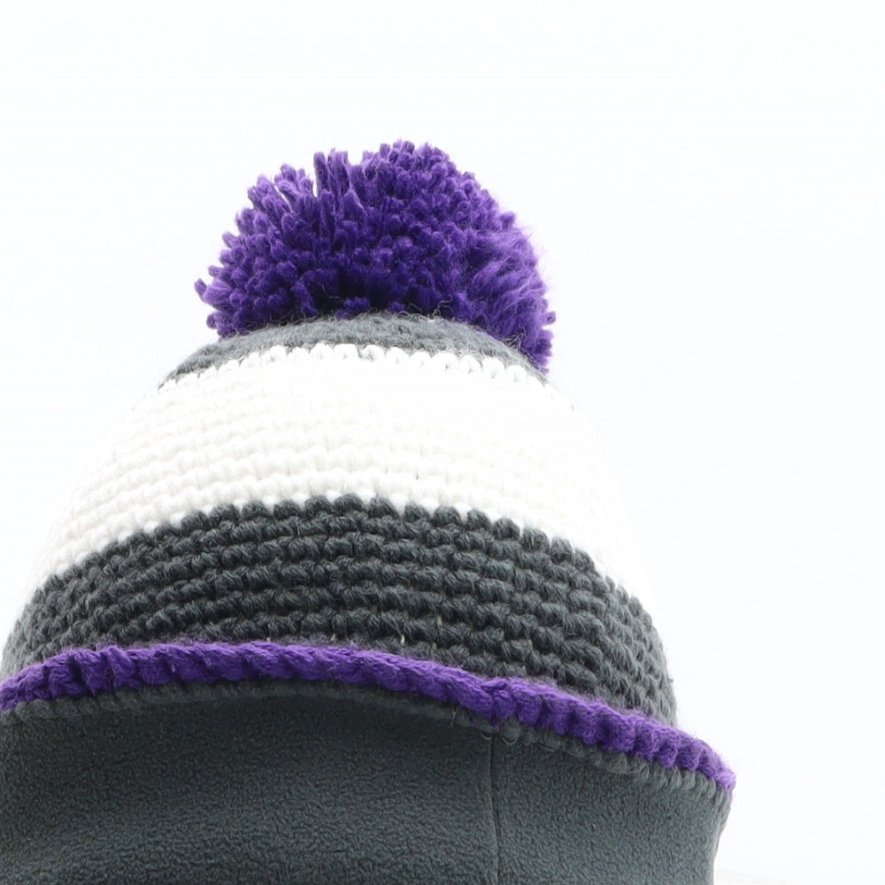 Zaini Womens Multicoloured Colourblock Acrylic Bobble Hat One Size