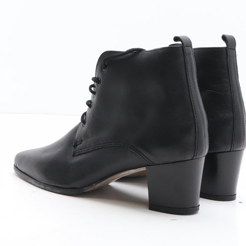 Preworn Womens Black Leather Bootie Boot UK