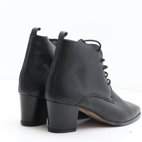 Preworn Womens Black Leather Bootie Boot UK