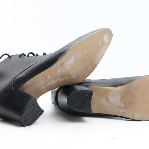 Preworn Womens Black Leather Bootie Boot UK