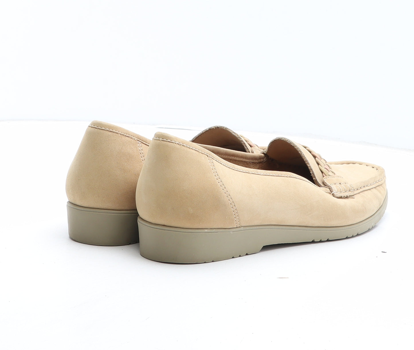 Clarks Womens Beige Leather Loafer Casual UK