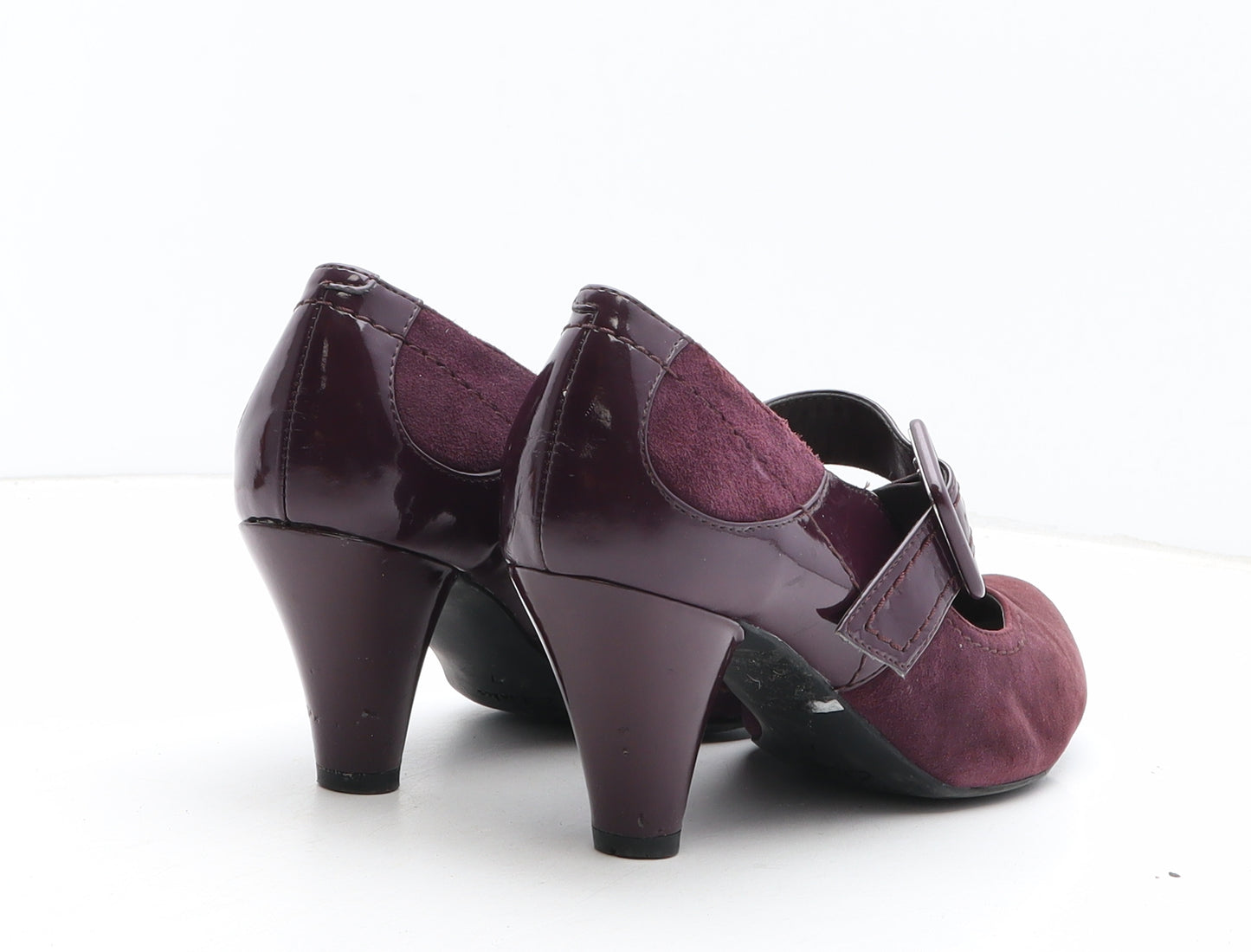 Clarks Womens Purple Suede Court Heel UK - Mary Jane Style