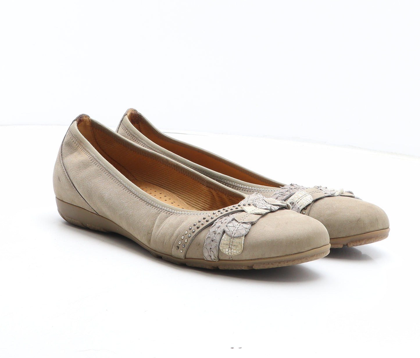 Gabor Womens Brown Leather Slip On Casual UK