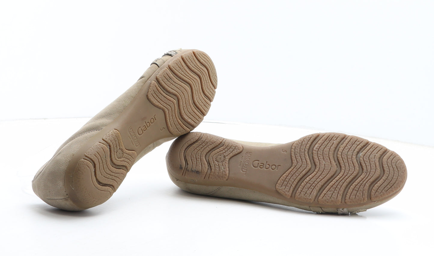 Gabor Womens Brown Leather Slip On Casual UK