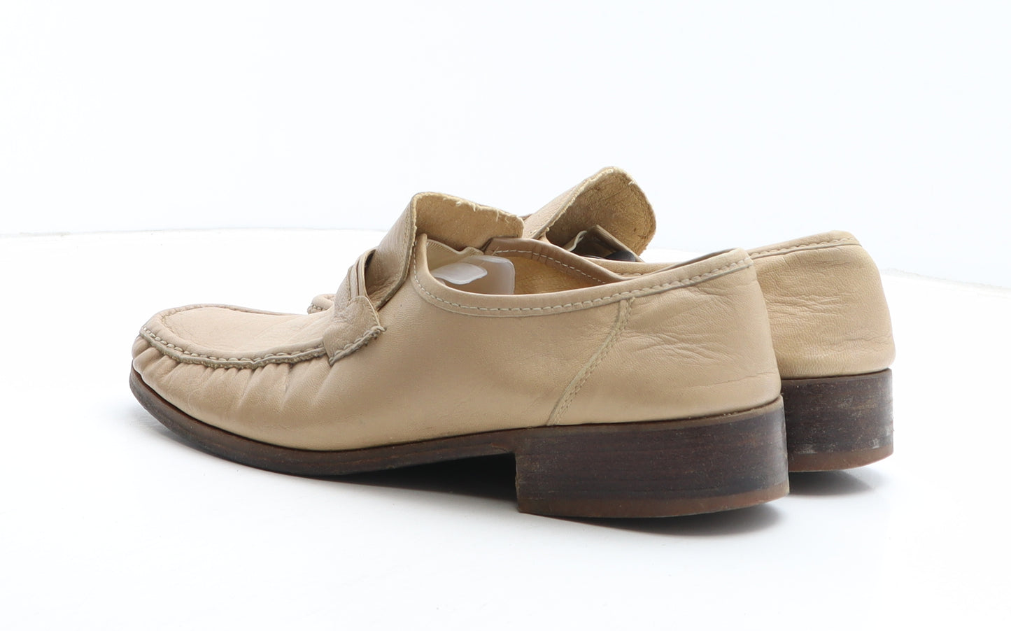 Preworn Mens Beige Leather Slip On Casual UK 9 43