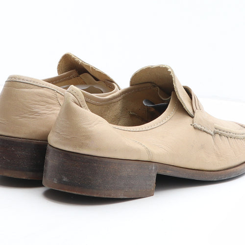 Preworn Mens Beige Leather Slip On Casual UK 9 43