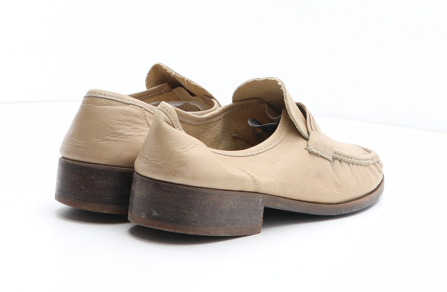 Preworn Mens Beige Leather Slip On Casual UK 9 43