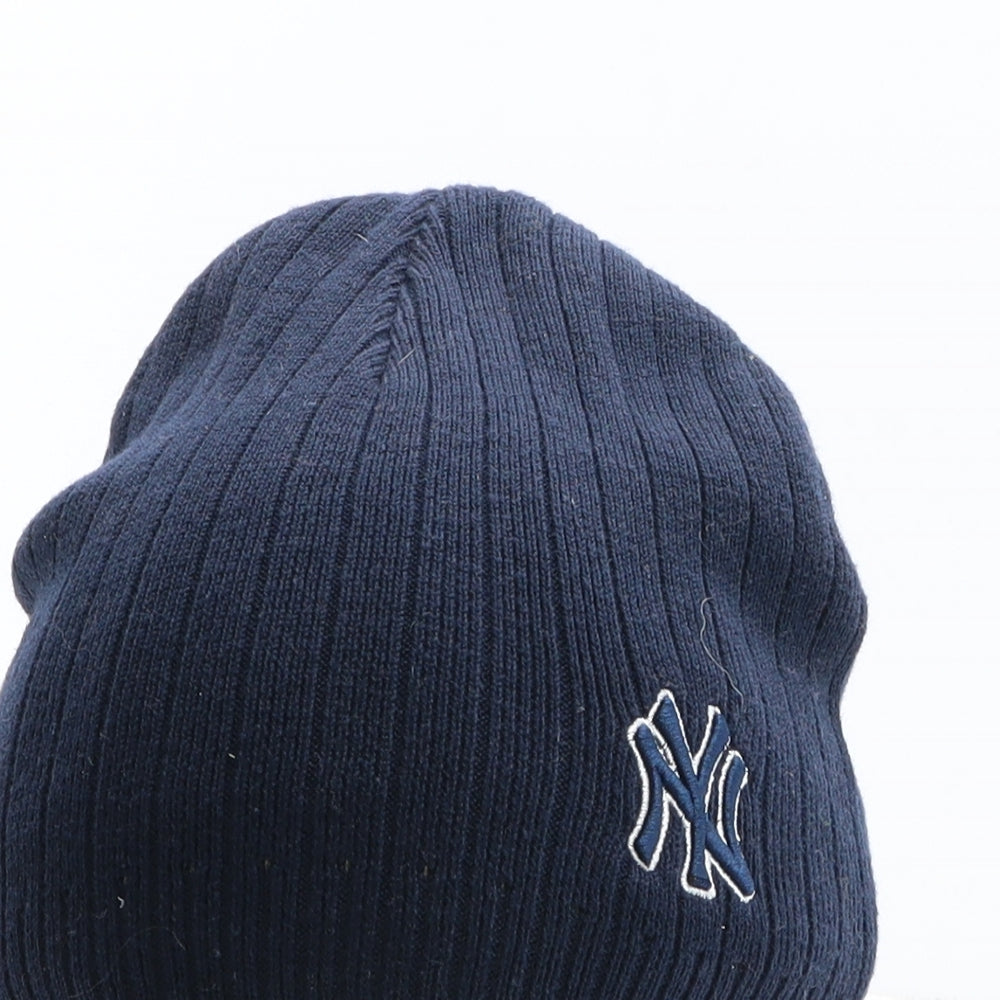 New Era Mens Blue Cotton Beanie One Size