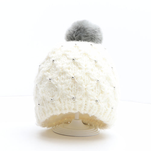 Wed'ze Womens Beige Acrylic Bobble Hat One Size