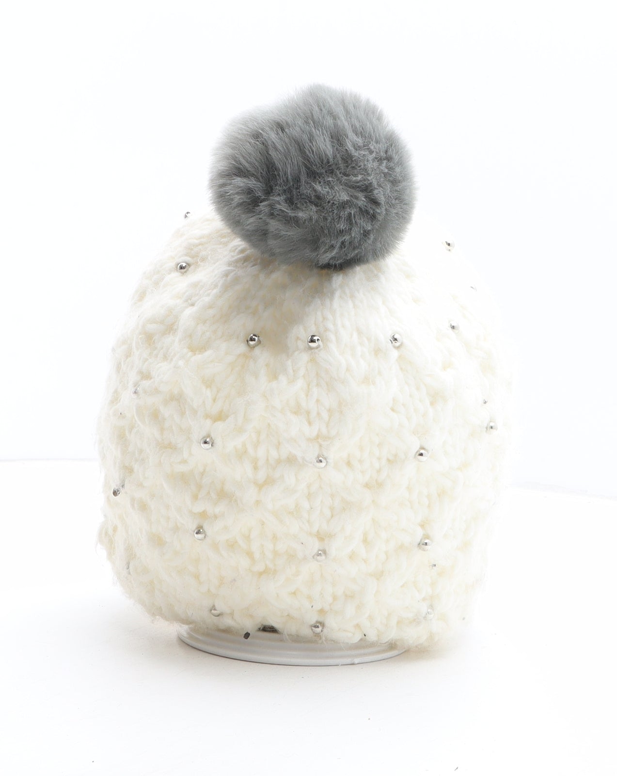 Wed'ze Womens Beige Acrylic Bobble Hat One Size