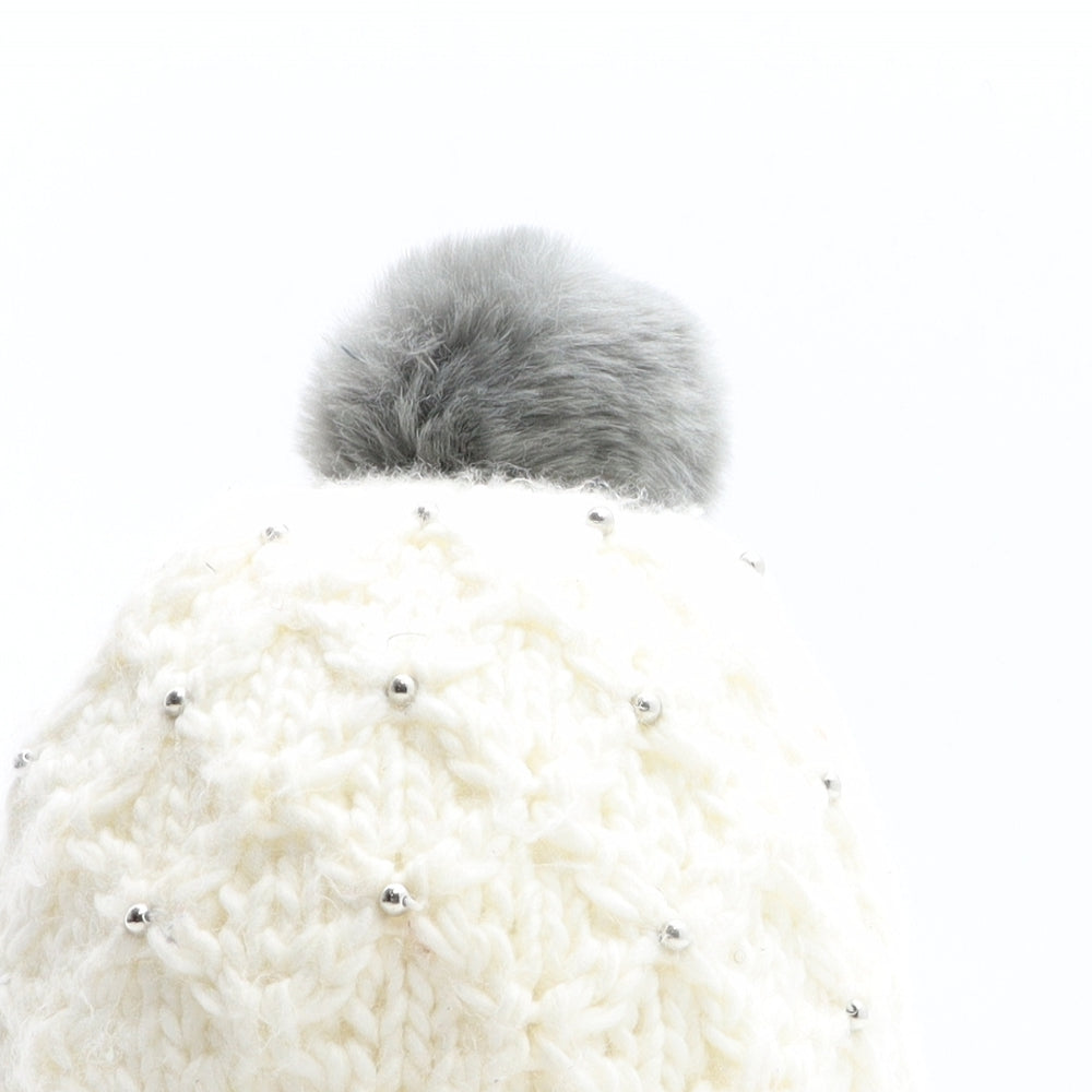 Wed'ze Womens Beige Acrylic Bobble Hat One Size