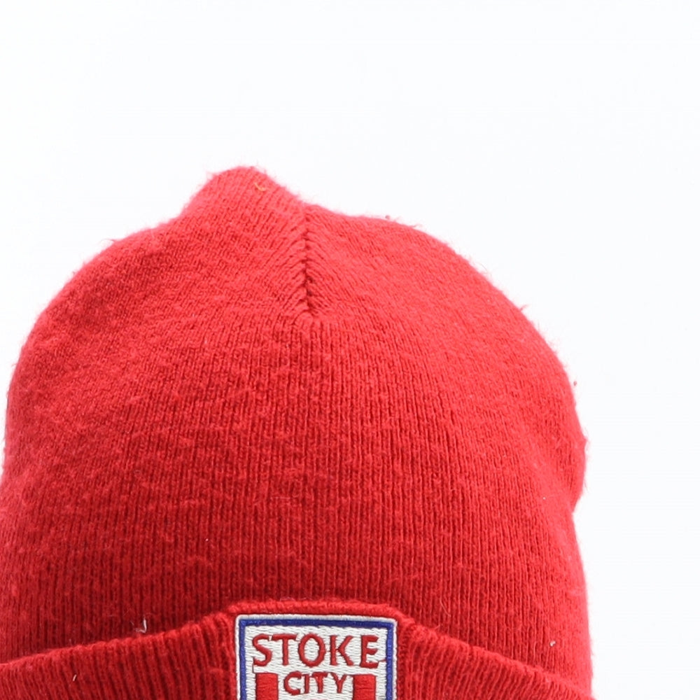 Stoke City FC Mens Red Acrylic Beanie One Size