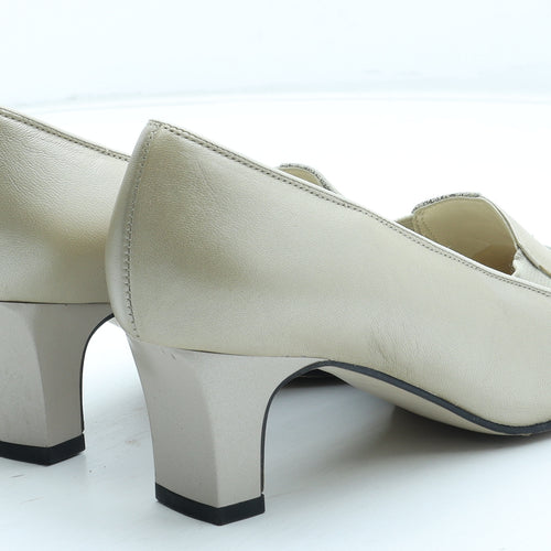 Equity Womens Ivory Colourblock Leather Court Heel UK