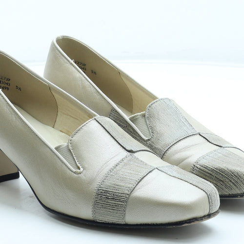 Equity Womens Ivory Colourblock Leather Court Heel UK