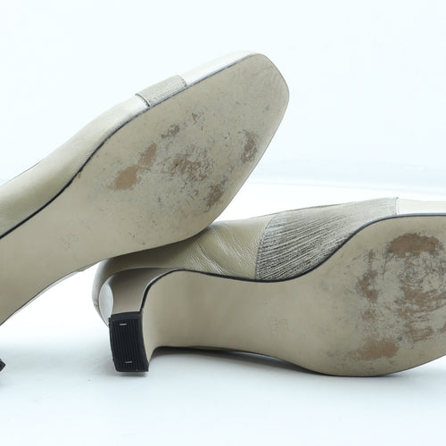 Equity Womens Ivory Colourblock Leather Court Heel UK