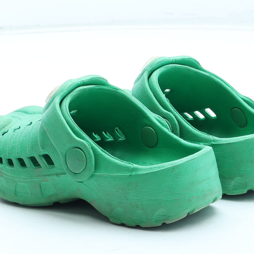 Preworn Boys Green Rubber Clog Sandal UK 6 23 - Crocodile Detail UK Size 6-7 EU Size 23-24