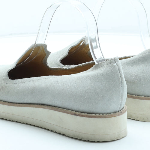 Seven Boot Lane Womens Grey Leather Slip On Casual UK