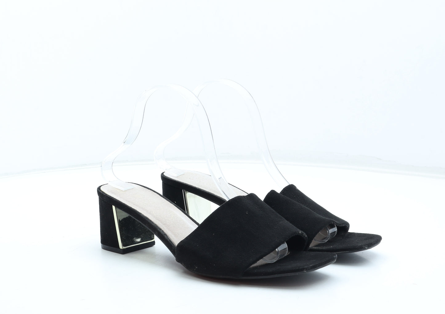 Primark Womens Black Synthetic Mule Heel UK - Wide Fit