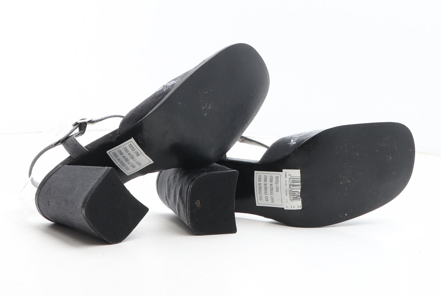 Etam Womens Grey Geometric Fabric Strappy Heel UK