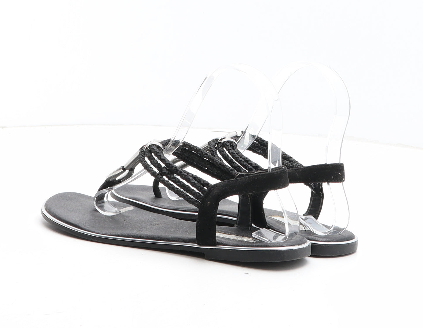 Primark Womens Black Synthetic Thong Sandal UK