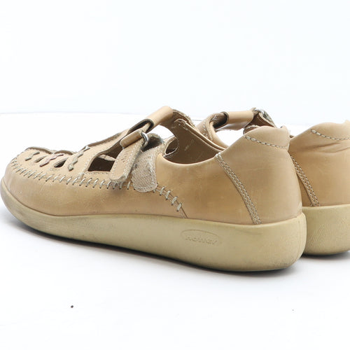 Hotter Womens Beige Leather Slip On Casual UK