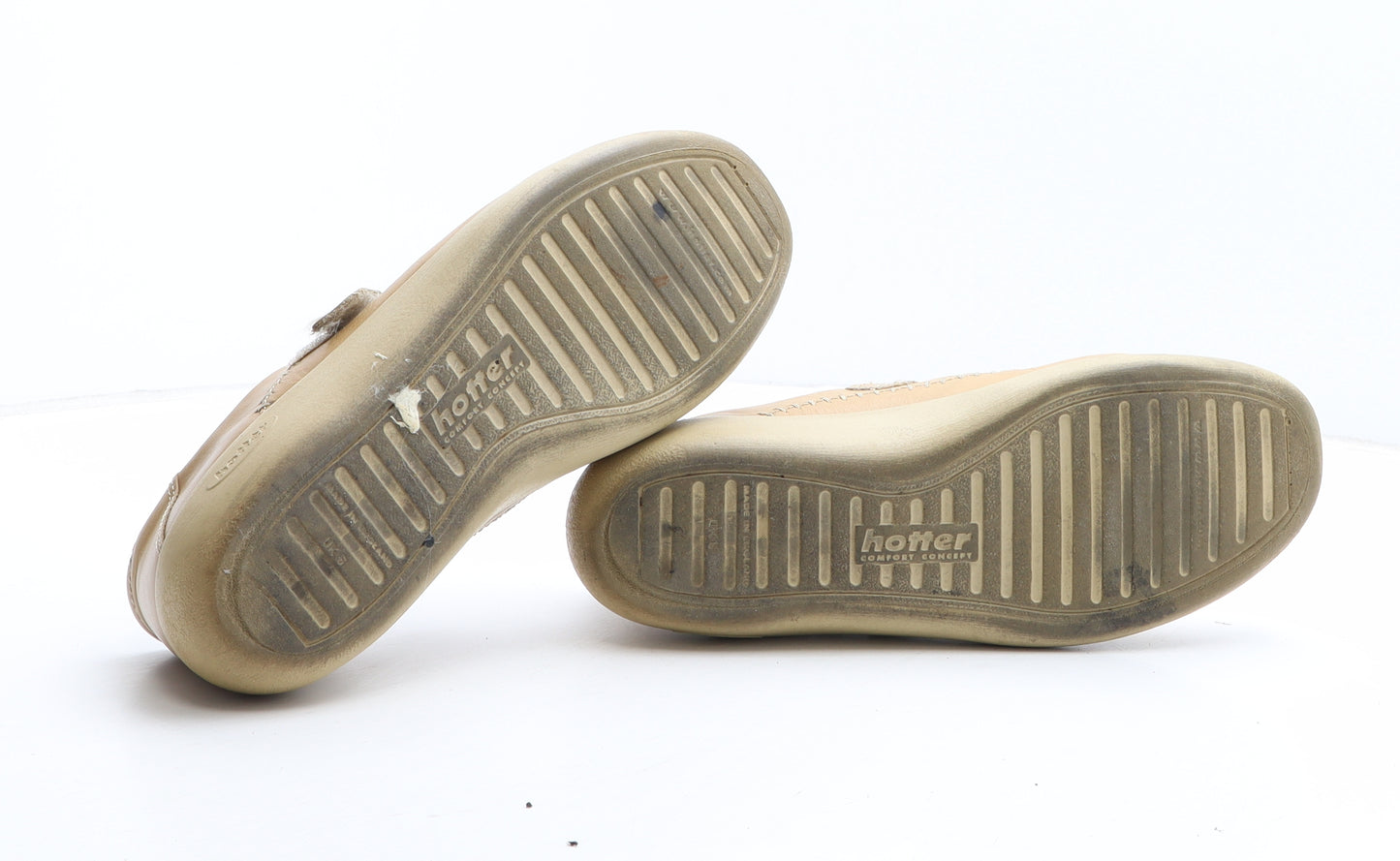 Hotter Womens Beige Leather Slip On Casual UK