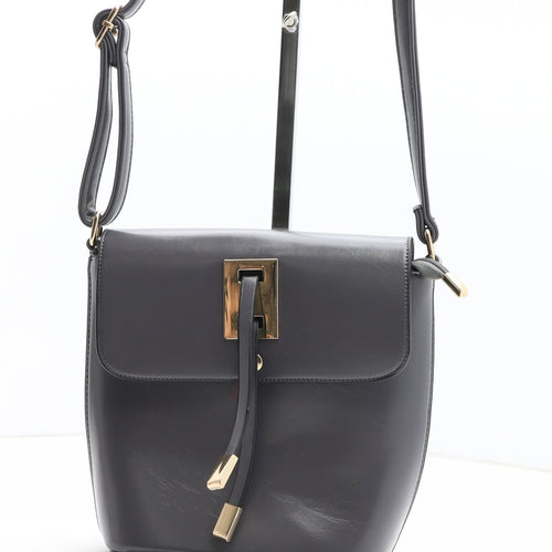 Preworn Womens Grey Polyurethane Crossbody Size Small