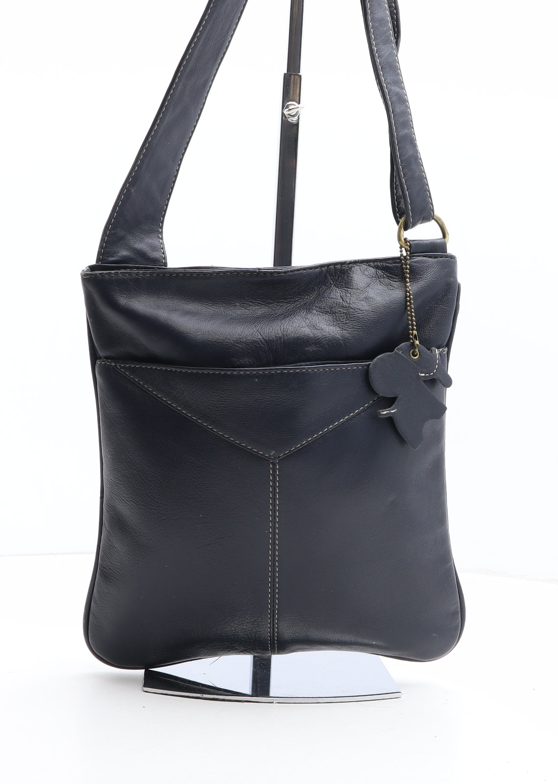 Preworn Womens Blue Polyurethane Crossbody Size Medium