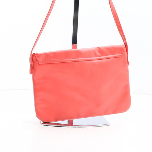 Preworn Womens Pink Polyurethane Shoulder Bag Size Small