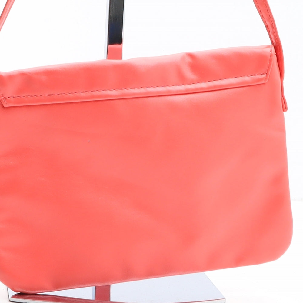 Preworn Womens Pink Polyurethane Shoulder Bag Size Small