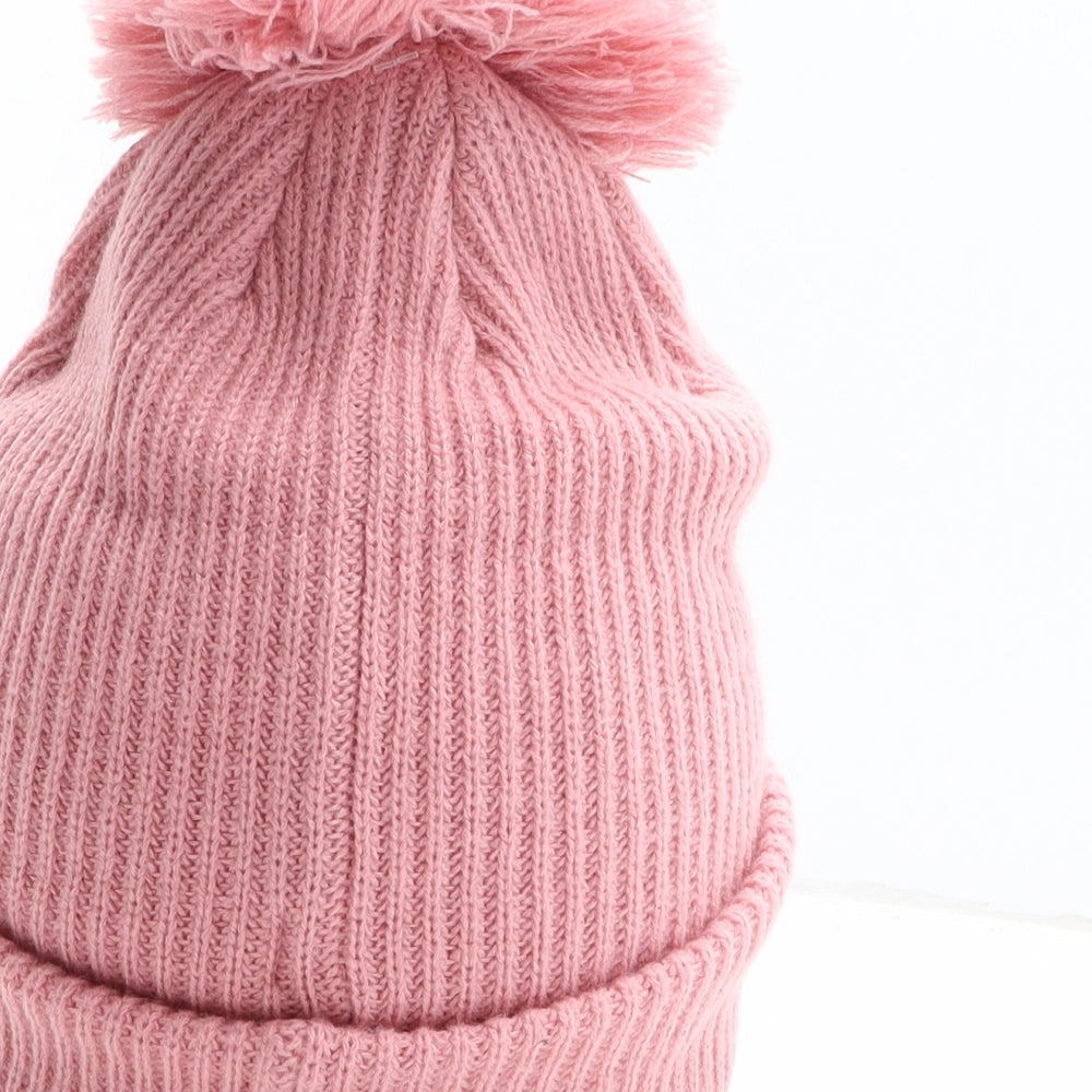 Urban Outfitters Womens Pink Acrylic Bobble Hat One Size