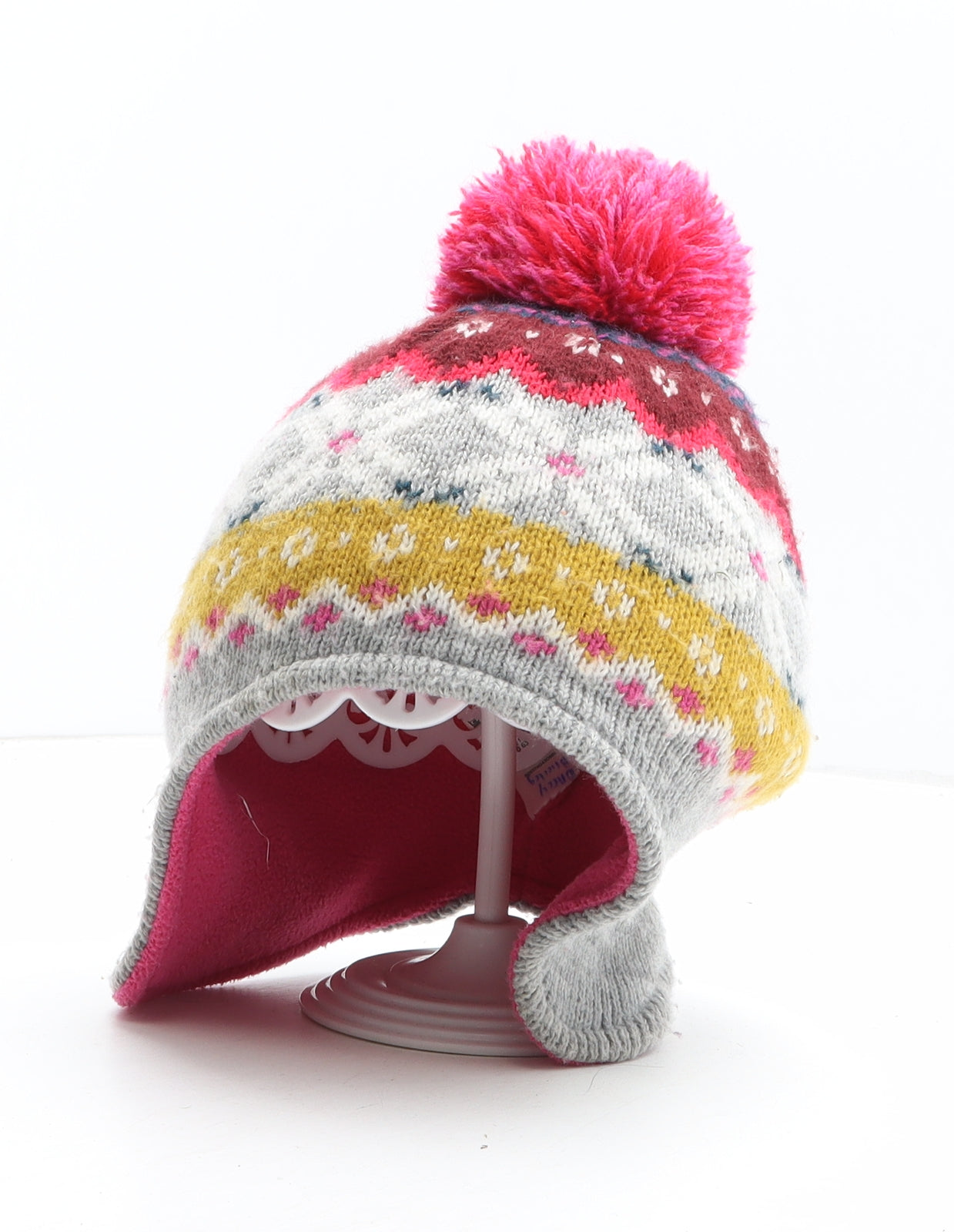 TU Girls Multicoloured Fair Isle Acrylic Winter Hat One Size - Size 3-5 Years