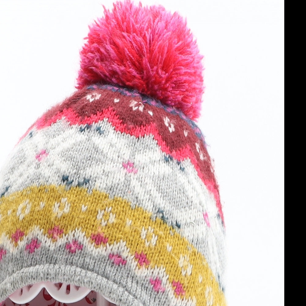 TU Girls Multicoloured Fair Isle Acrylic Winter Hat One Size - Size 3-5 Years