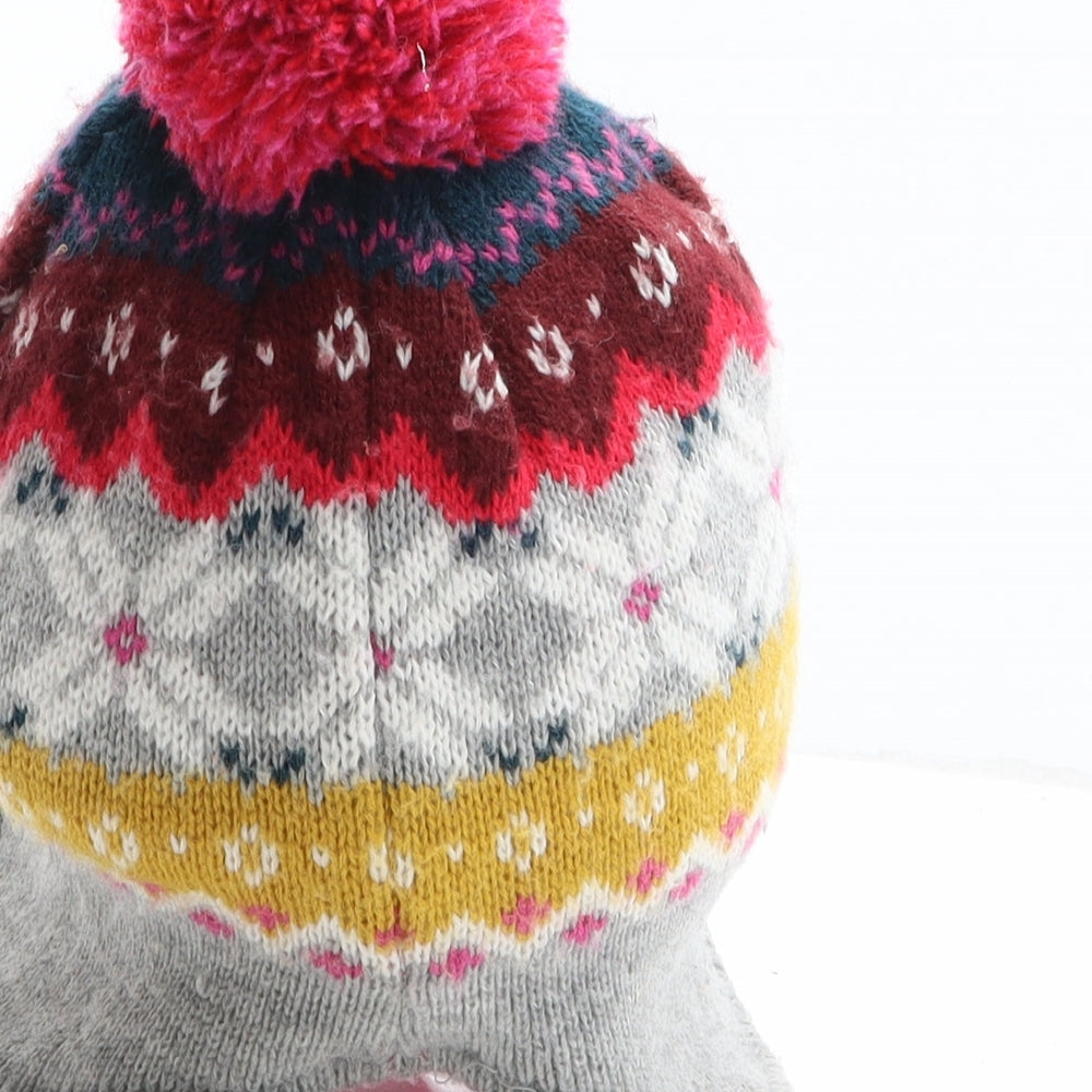 TU Girls Multicoloured Fair Isle Acrylic Winter Hat One Size - Size 3-5 Years