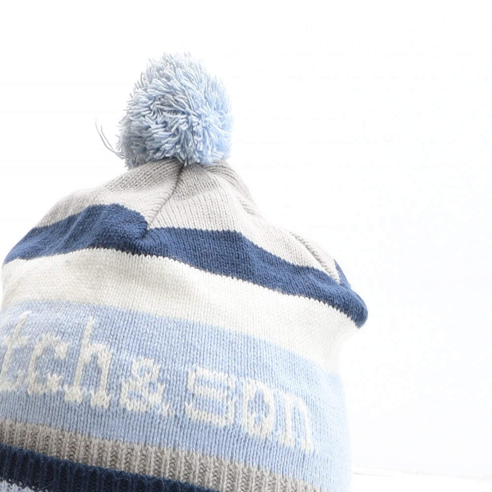 Mitch&Son Boys Blue Acrylic Bobble Hat One Size