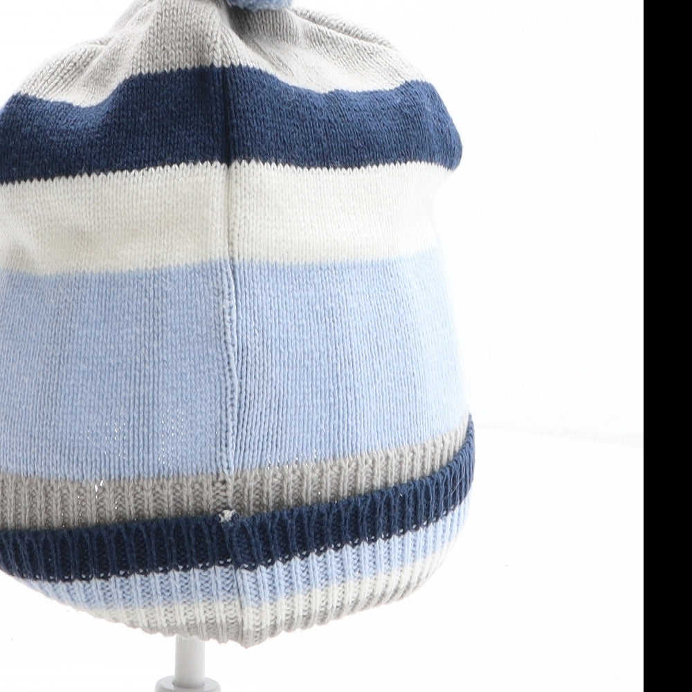 Mitch&Son Boys Blue Acrylic Bobble Hat One Size