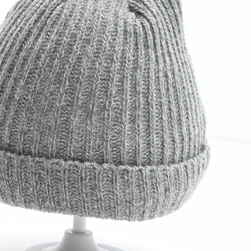 Beechfield Girls Grey Acrylic Beanie One Size