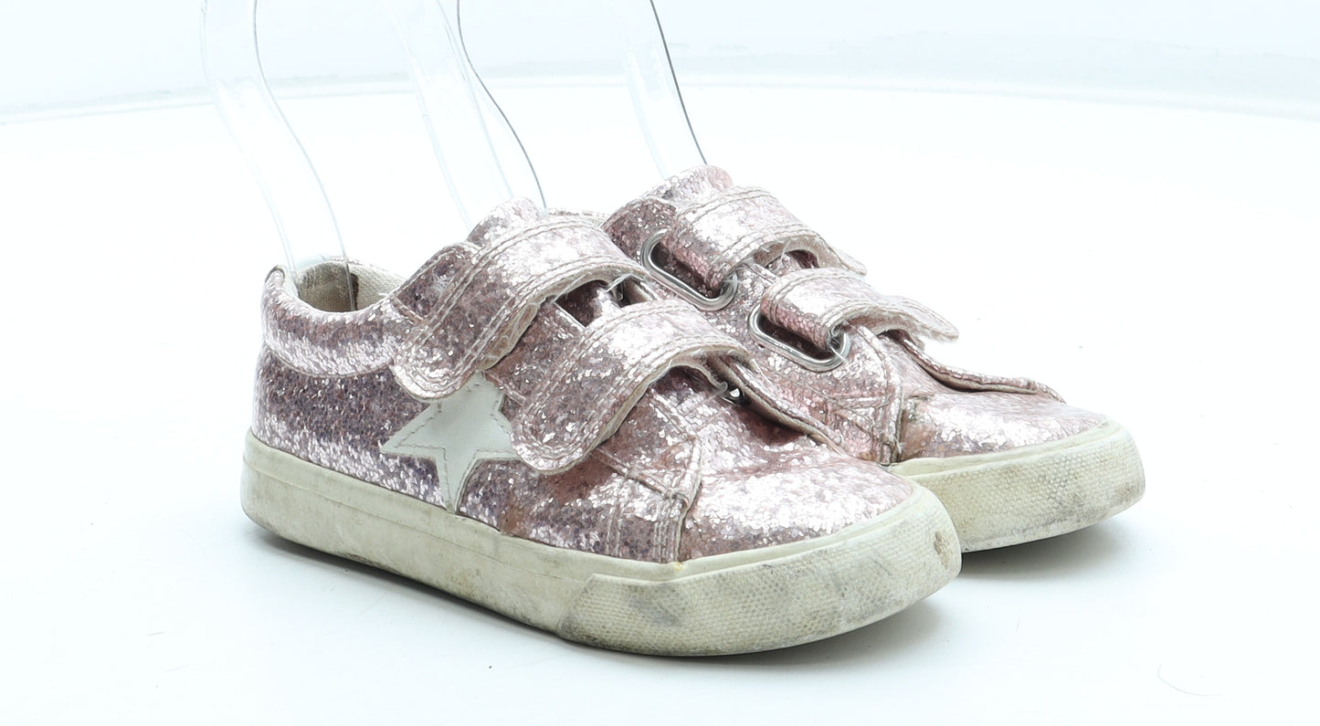 Primark Girls Pink Polyester Trainer UK 9 27 - Star Detail